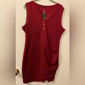 😍 Burgundy V Neck Bodycon ruched dress 😍